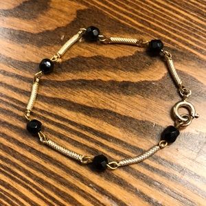 Goldtone & Onyx Bracelet